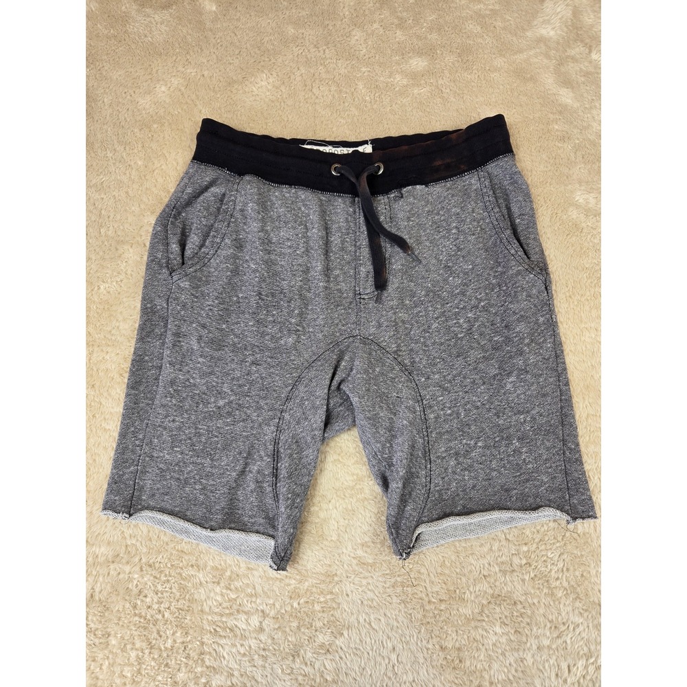 Aeropostale Mens XS Grey Marl Raw Hem Sweat Shorts Black Waistband 6174 - Picture 1 of 15
